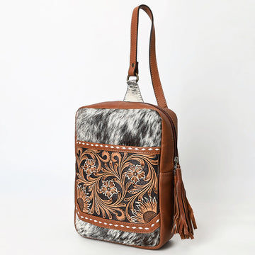American Darling Sling Hand Tooled Hair-On Genuine Leather Women Bag Western Handbag Purse |